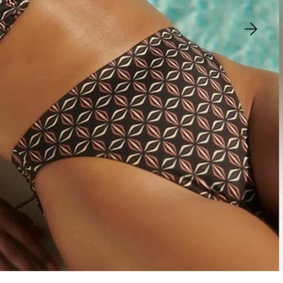 Free People Beth Richards Boheme Geometric Print High Waist Bikini Bottom Large - Picture 3 of 7